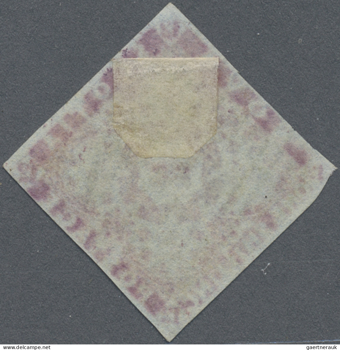 Nova Scotia: 1857, Crown And Heraldic Flowers 1s. Purple On Bluish Paper, Imperf - Briefe U. Dokumente