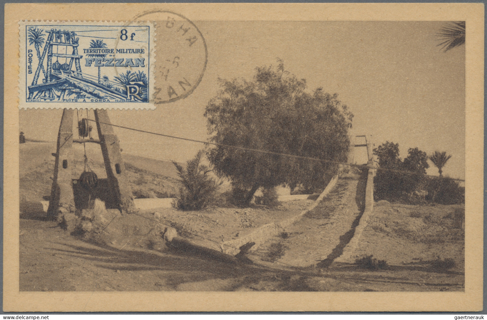 Fezzan: 1950: 25 F + 5 F Blue Tied By First Day Cds "SEBHA 20 7 1950 FEZZAN" To - Cartas & Documentos