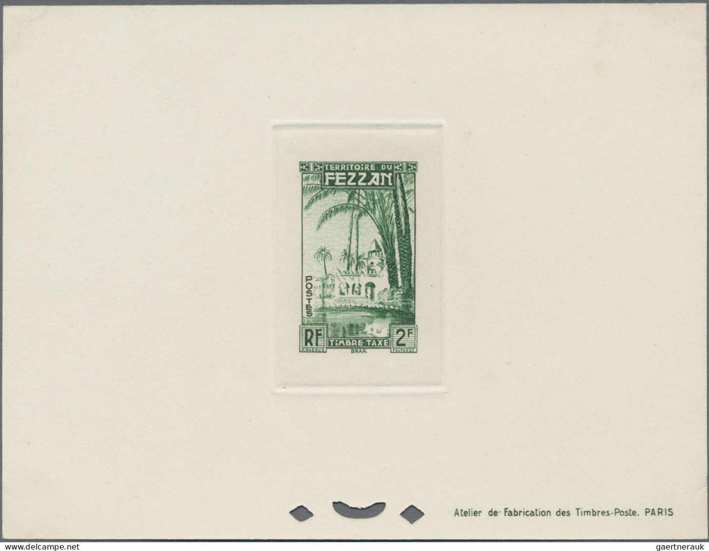Fezzan - Postage Dues: 1950, 1 Fr - 20 Fr, Postage Dues, 6 Values As Single "épr - Lettres & Documents
