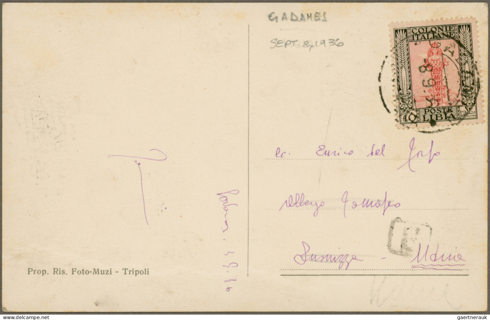 Italian Libya: 1936/1937, Three Ppc, Two Franked With 10 C "Artemis From Ephesos - Libia