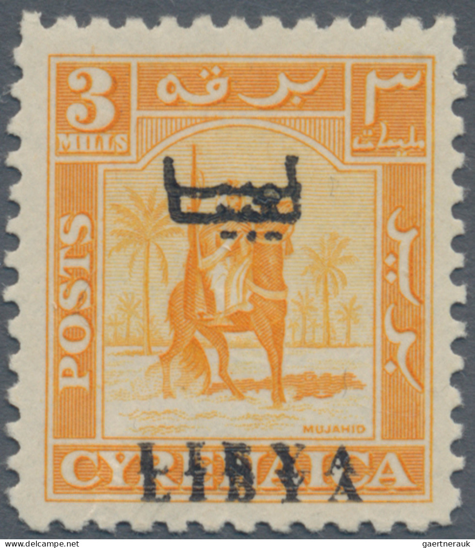 Libya: 1951, Cyrenaica "Camel Trooper" Overprinted "LIBYA", Three Varieties, Inc - Libya