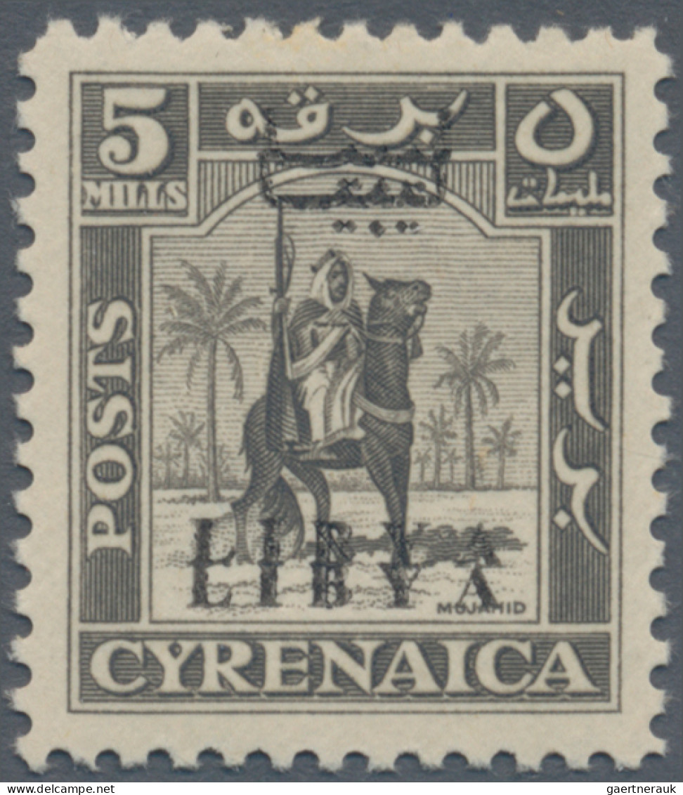 Libya: 1951, Cyrenaica "Camel Trooper" Overprinted "LIBYA", Three Varieties, Inc - Libië