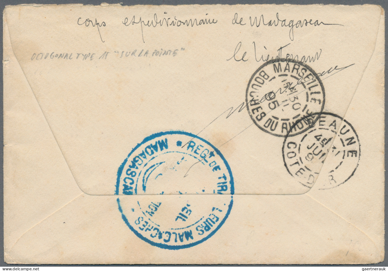 Madagascar: 1895, "CORR DES D'ARMEES DIEGO SUAREZ 10 JUIL 95" Clear Strike Of Oc - Madagaskar (1960-...)