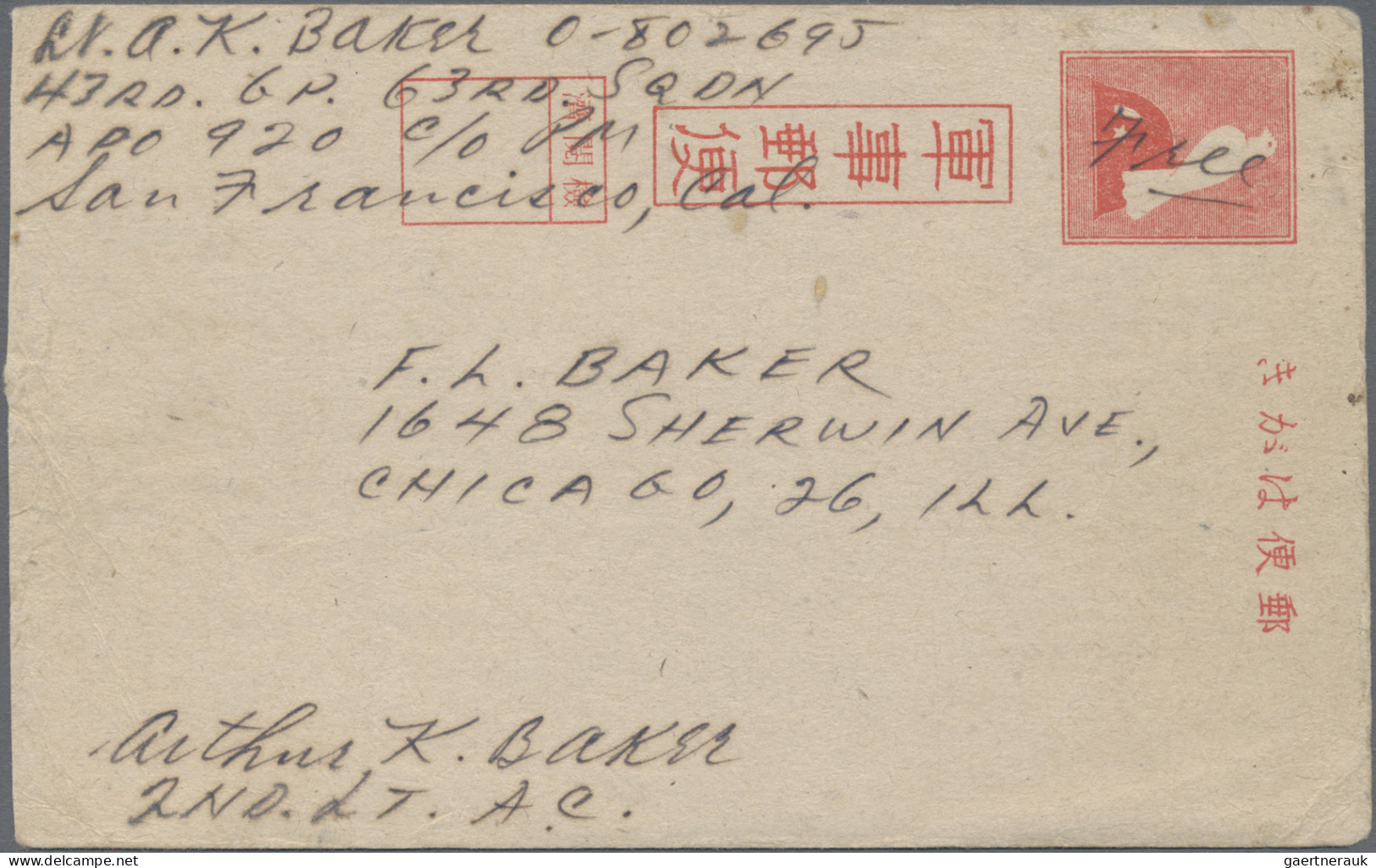 New Guinea: 1944, Two Japanese Military Mail Cards Used By US Serviceman In New - Papouasie-Nouvelle-Guinée