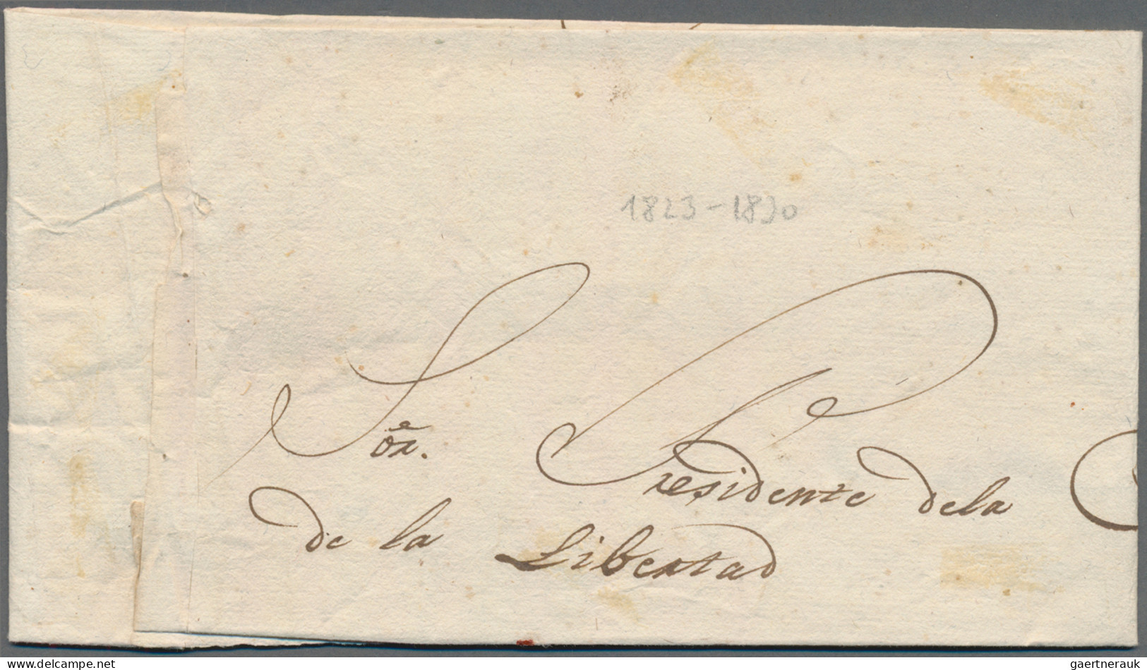 Peru - Pre Adhesives  / Stampless Covers: 1823/30, Four Folded Envelopes With Ve - Perú