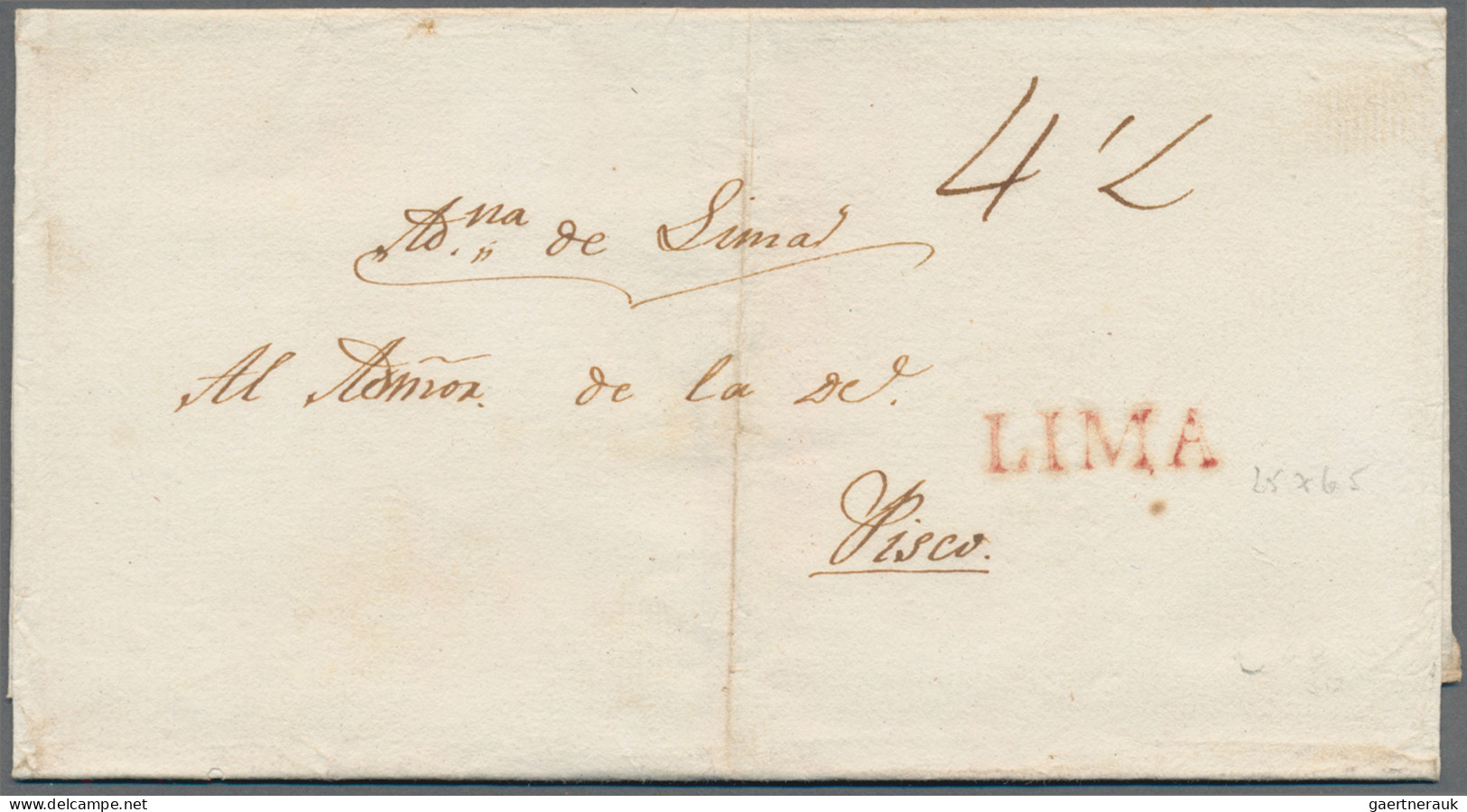 Peru - Pre Adhesives  / Stampless Covers: 1823/30, Four Folded Envelopes With Ve - Peru