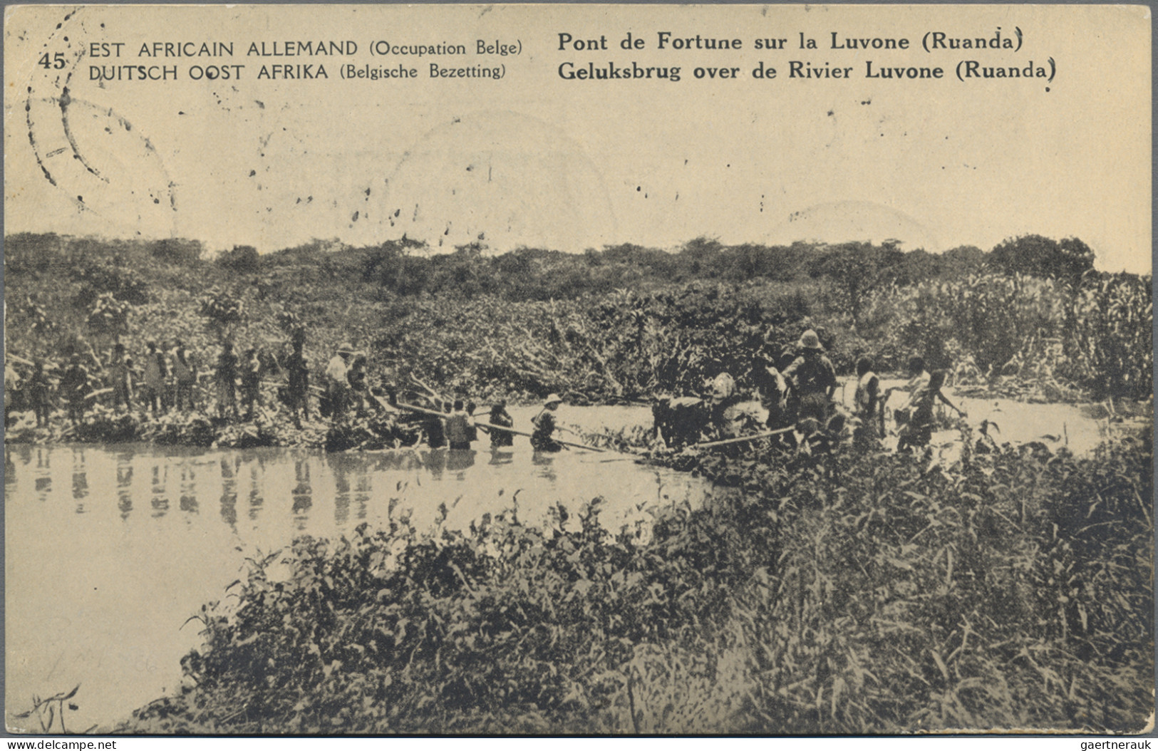 Ruanda-Urundi: 1918 Postal Stationery Picture Card 10c. Of Belgian Congo Optd. F - Briefe U. Dokumente