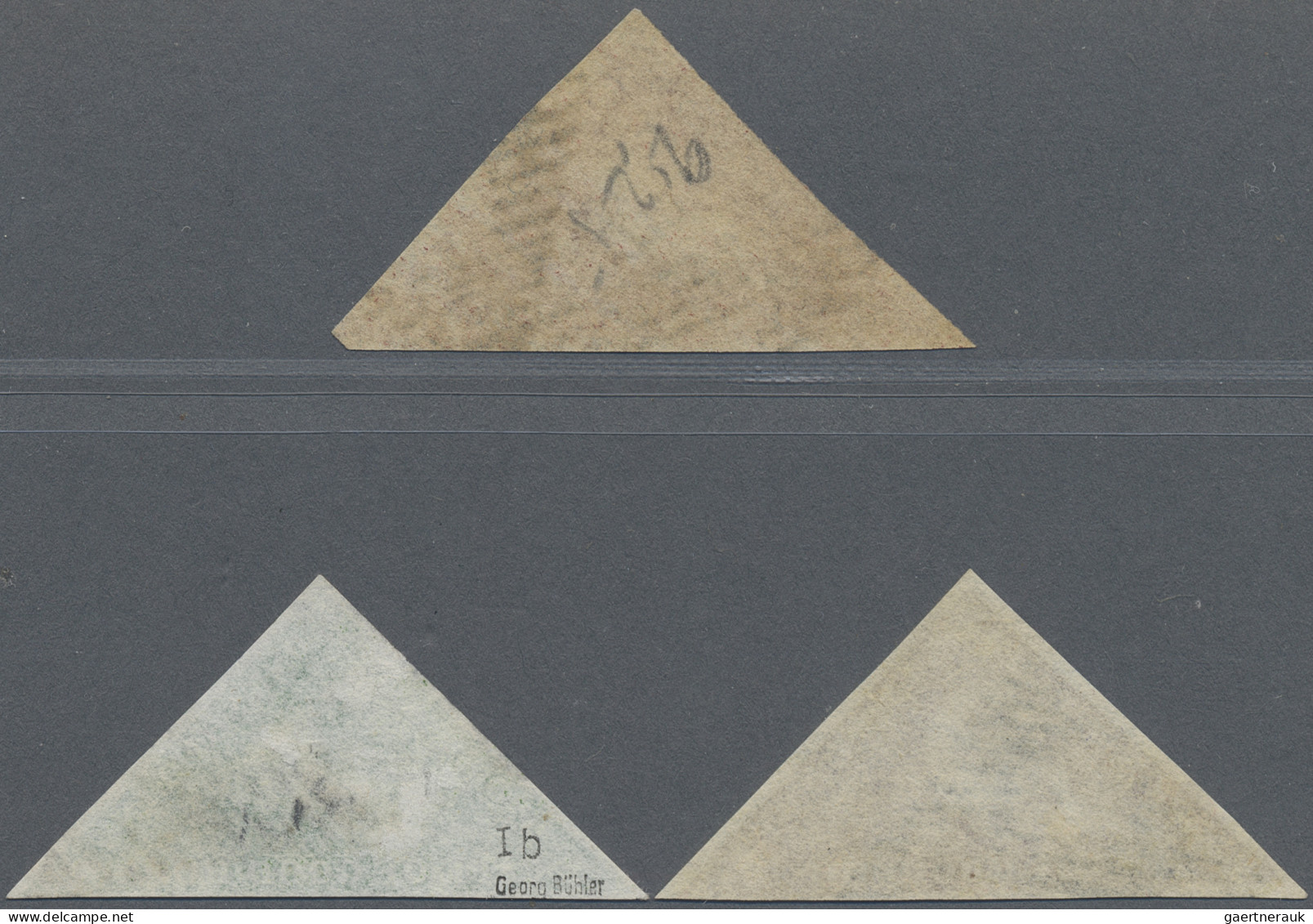 Cap Of Good Hope: 1855/1864 'Triangle's 1d., 6d. And 1s. Used, Wmk Anchor, All W - Kaap De Goede Hoop (1853-1904)