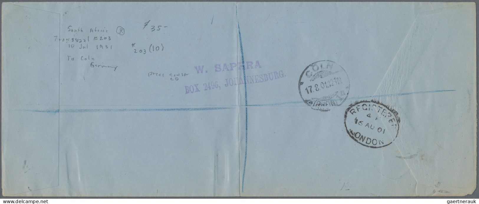 Transvaal - Postal Stationery: 1901/02 Postal Stationery Registered Env. 4d. Opt - Transvaal (1870-1909)