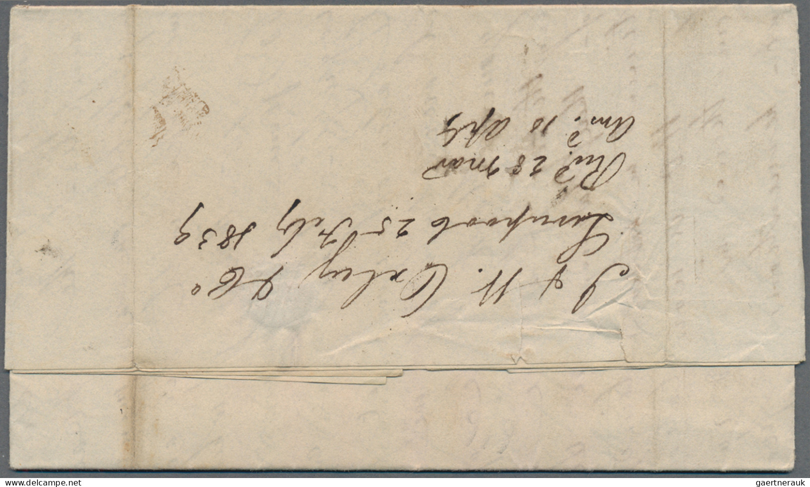 United States Of America: 1839/41, Three Folded Letters, Marked "Deal / Shiplett - …-1845 Vorphilatelie