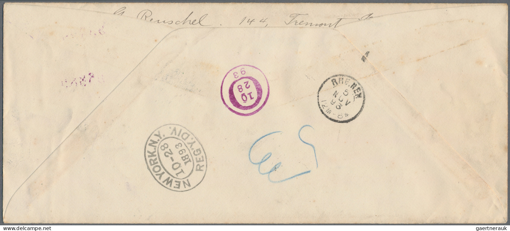 United States - Postal Stationary: 1893 Postal Stationery Envelope 10c. Slate Br - Andere & Zonder Classificatie