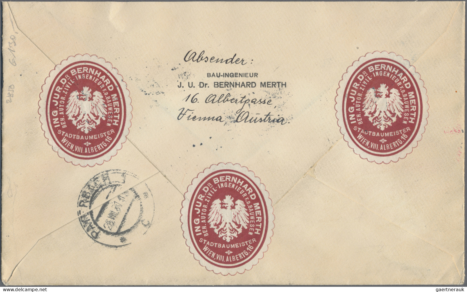 Zeppelin Mail - Germany: 1931, Polarfahrt, Zuleitungspost Österreich, Zwei Brief - Poste Aérienne & Zeppelin