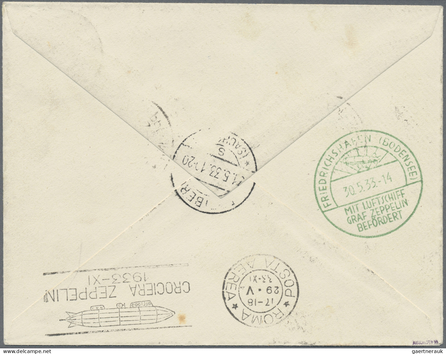 Zeppelin Mail - Europe: 1933, Italian Zeppelin Stamps 3L - 20L, Complete Set Of - Sonstige - Europa