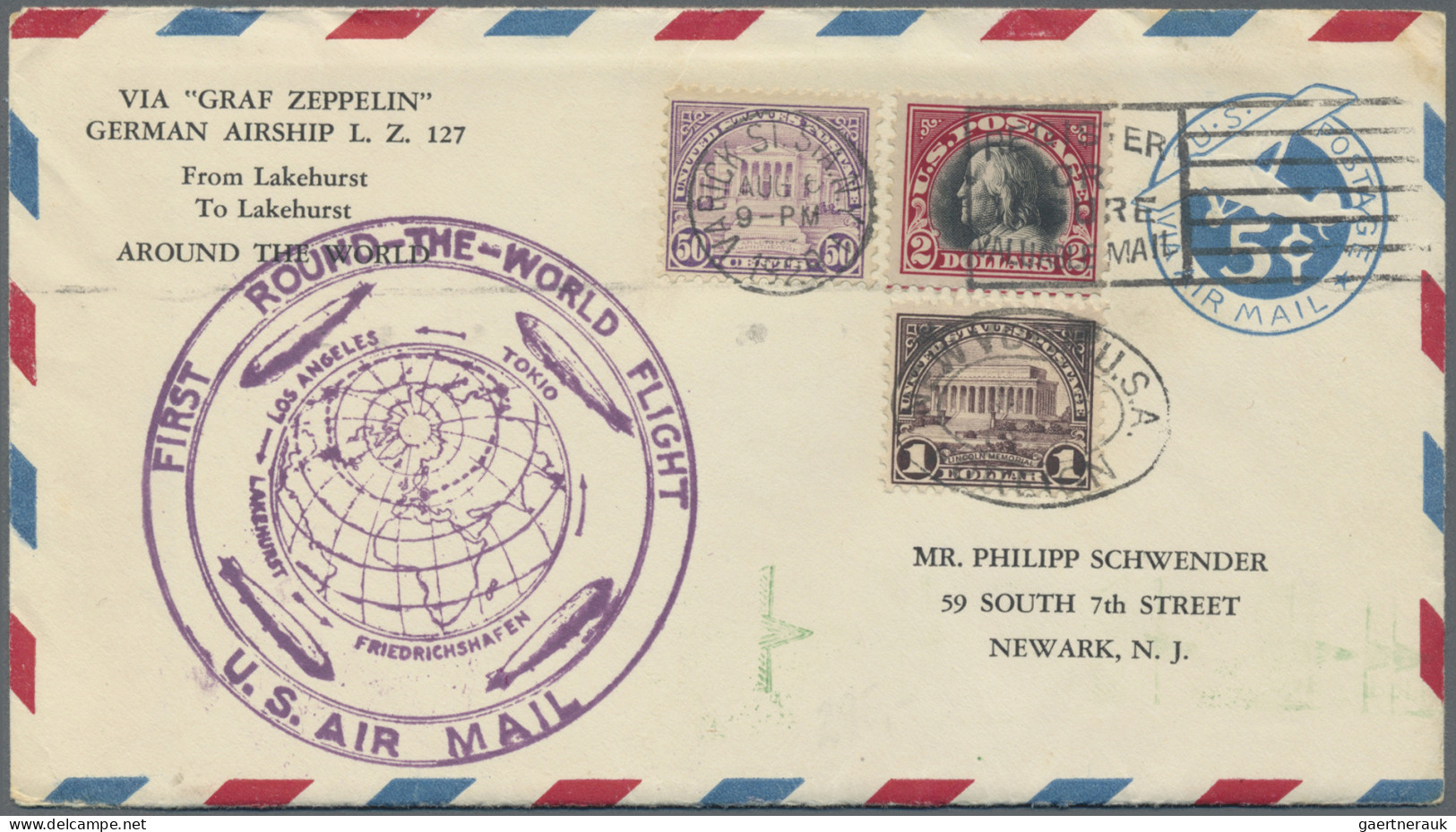 Zeppelin Mail - Overseas: 1929. Cover Flown On The Graf Zeppelin's USA-Germany W - Zeppelins