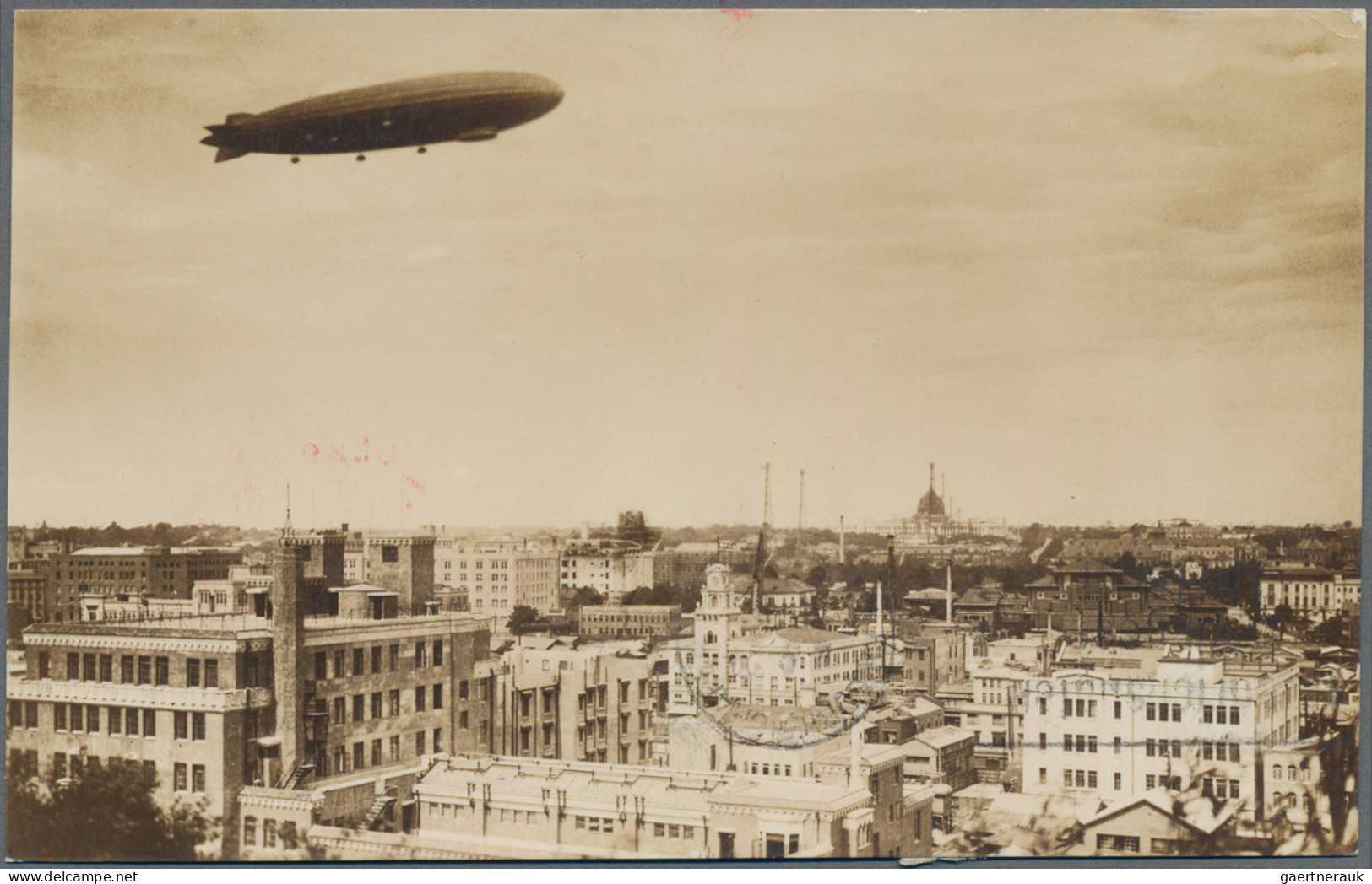 Zeppelin Mail - Overseas: 1929, World Tour, Zeppelin Picture Postcard From Tokyo - Zeppelins