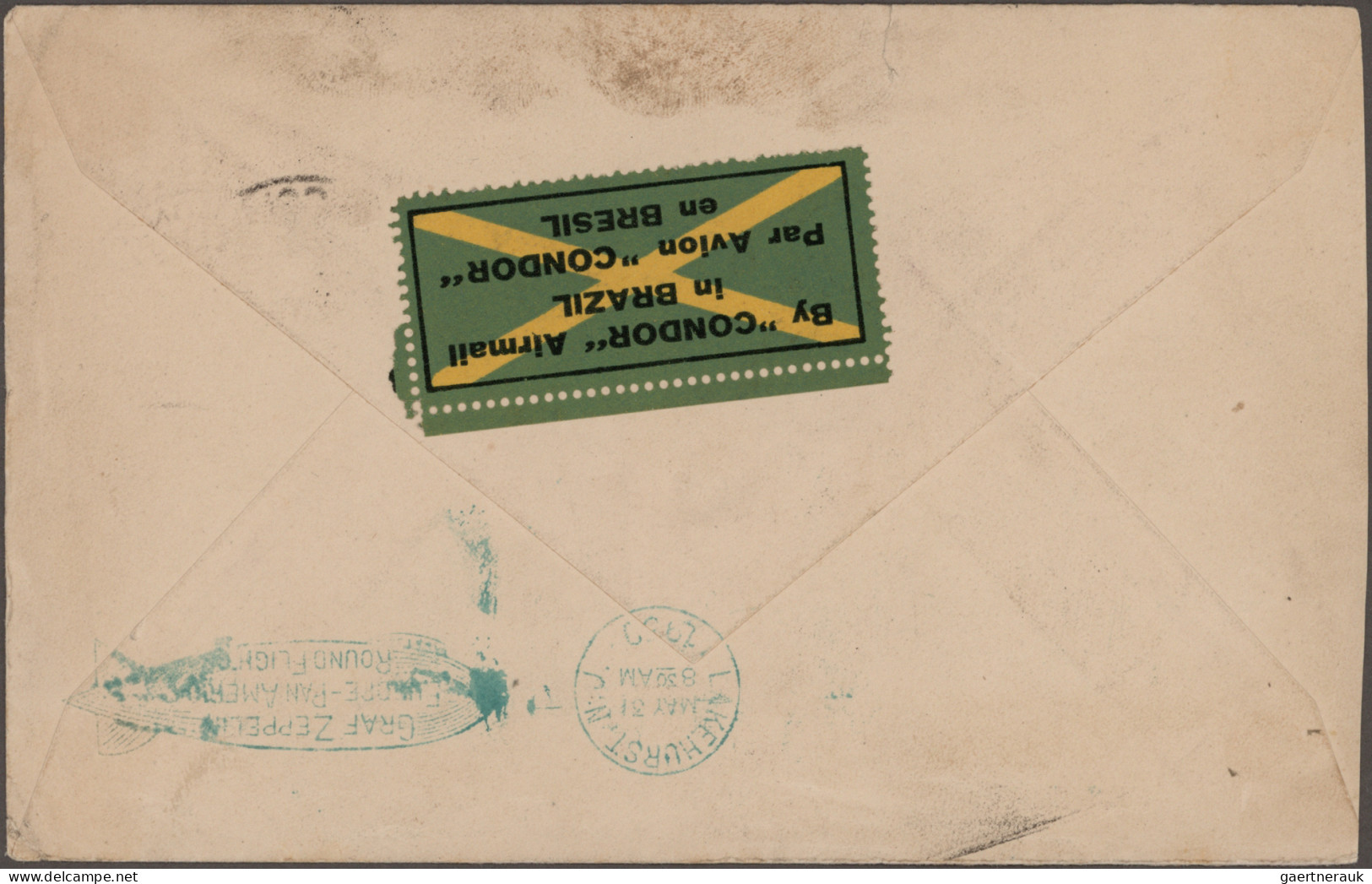 Zeppelin Mail - Overseas: 1930, Südamerikafahrt, Rio -> Lakehurst, 10$000 Auf 20 - Zeppelins