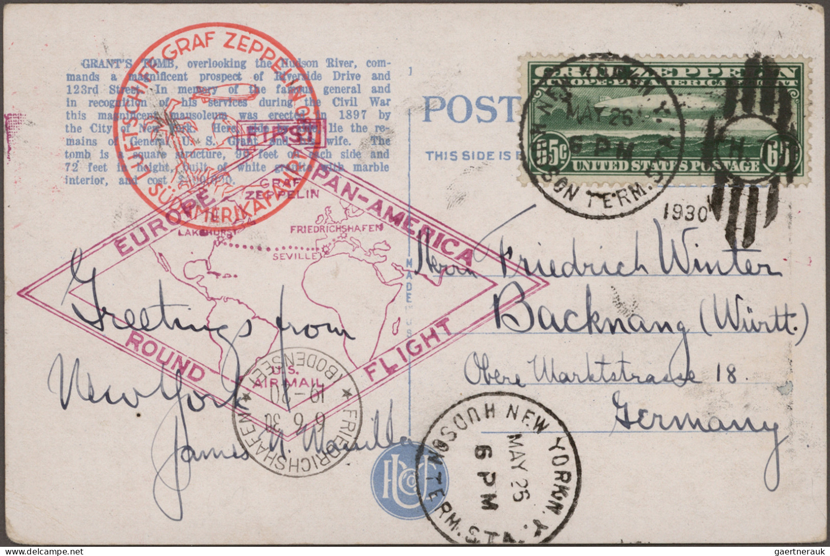 Zeppelin Mail - Overseas: 1930/1933 The Four Zeppelin Stamps Used On Four Zeppel - Zeppelines