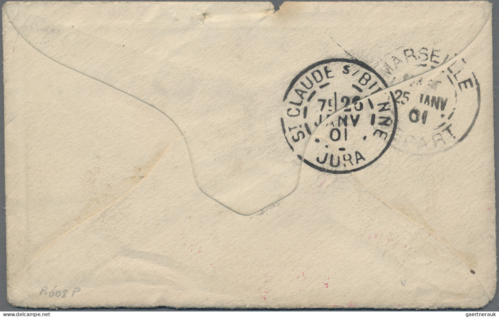 Desaster Mail: 1901, Red Single Line "Naufrage De La Russie" On Unsealed Name Ca - Autres & Non Classés