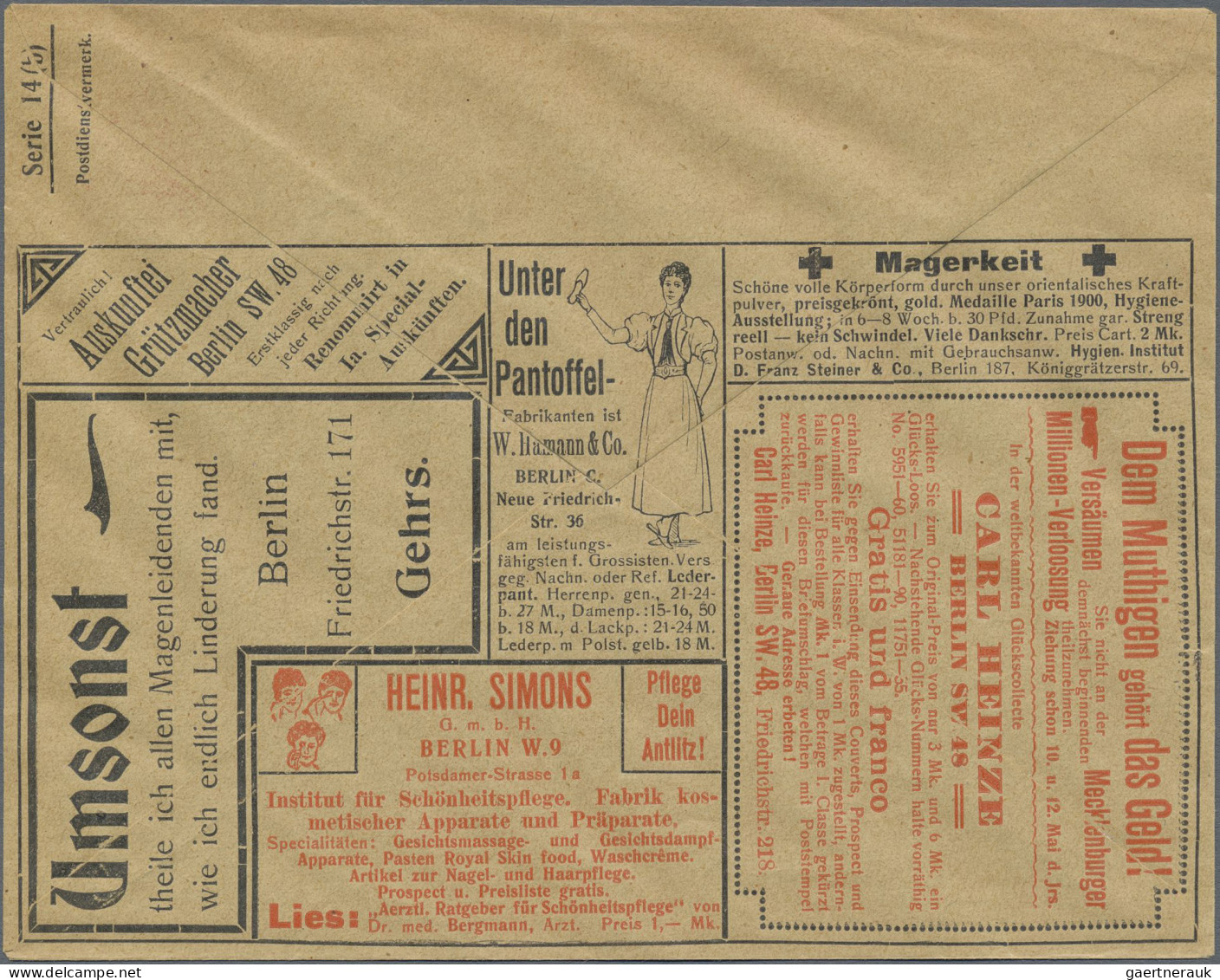 Thematics: Advertising Postal Stationery: 1902, Dt. Reich, 10 Pf Rot Germania, V - Andere