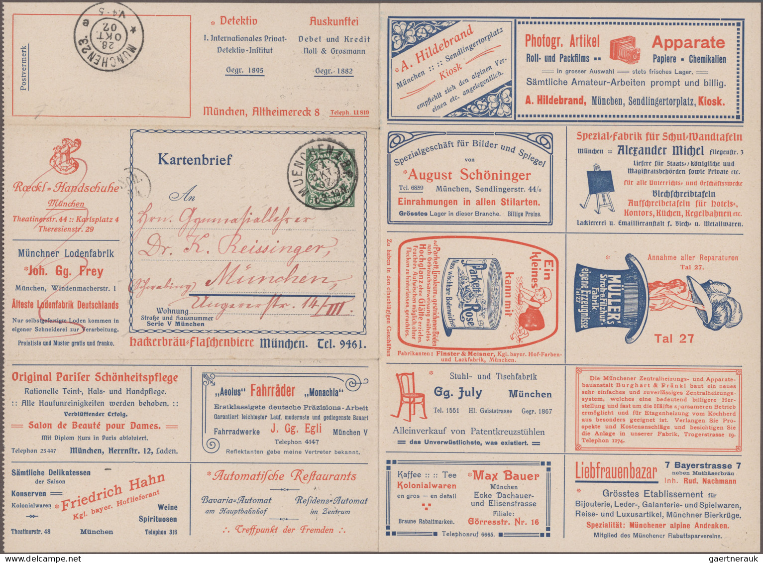 Thematics: Advertising Postal Stationery: 1907, München, Anzeigenkartenbrief 5 P - Sonstige