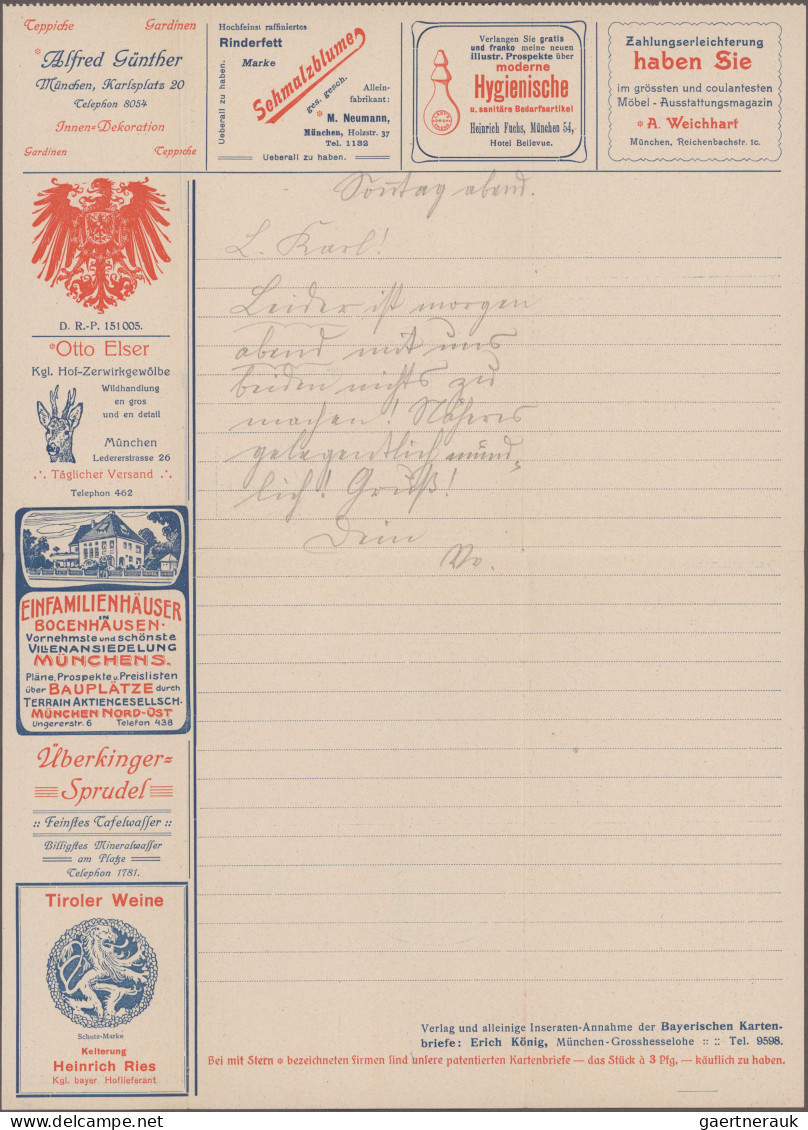 Thematics: Advertising Postal Stationery: 1907, München, Anzeigenkartenbrief 5 P - Autres