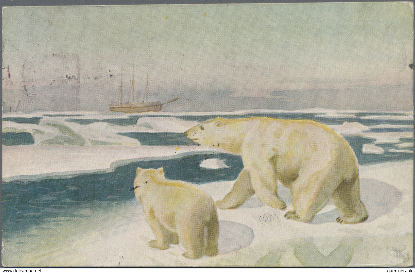 Thematics: Arctic: 1924, NORWEGEN, 2 Verschiedene Fram-Karten "Segelschiff Im Ei - Other