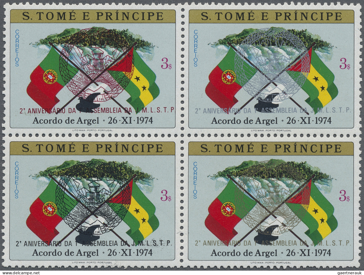 Thematics: Flags: 1982, SAO TOME E PRINCIPE: Contract Of Algier (flags Of Portug - Other & Unclassified