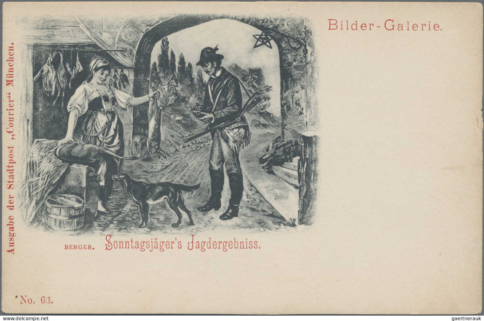 Thematics: Hunting: 1897, MÜNCHEN COURIER, Bildpostkarte Mit Aufgeklebter 6 Pf. - Andere
