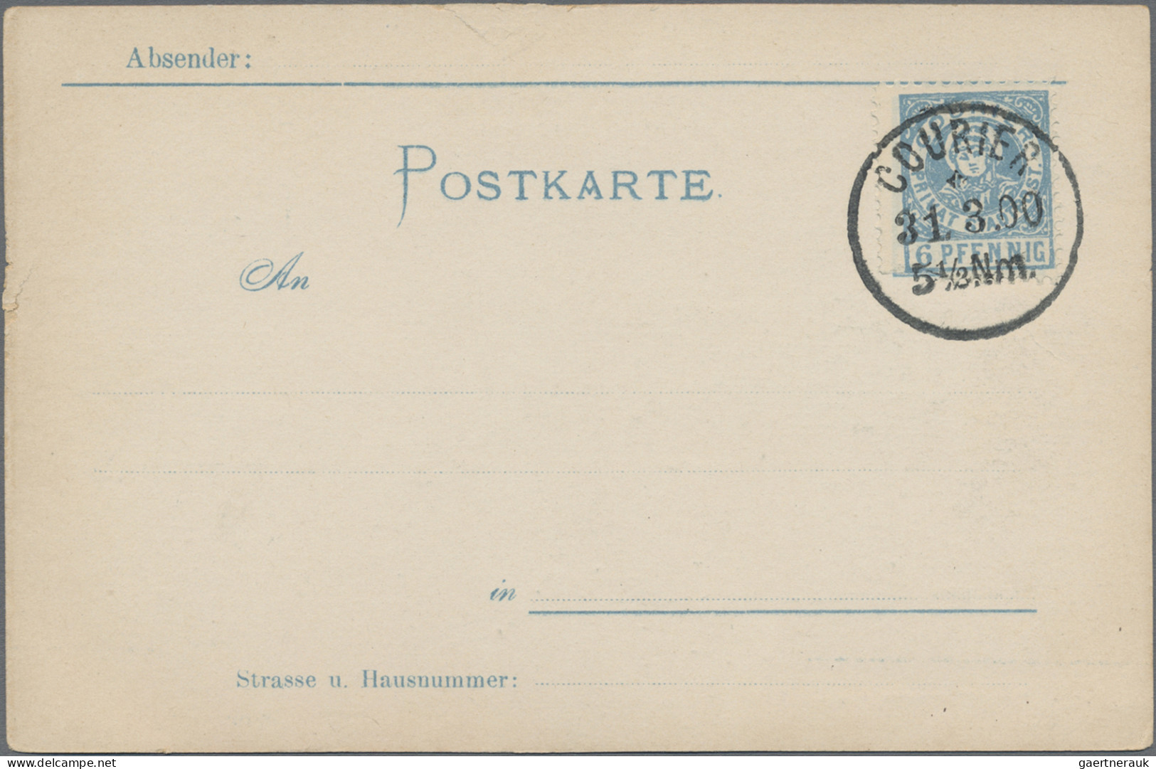 Thematics: Hunting: 1897, MÜNCHEN COURIER, Bildpostkarte Mit Aufgeklebter 6 Pf. - Autres