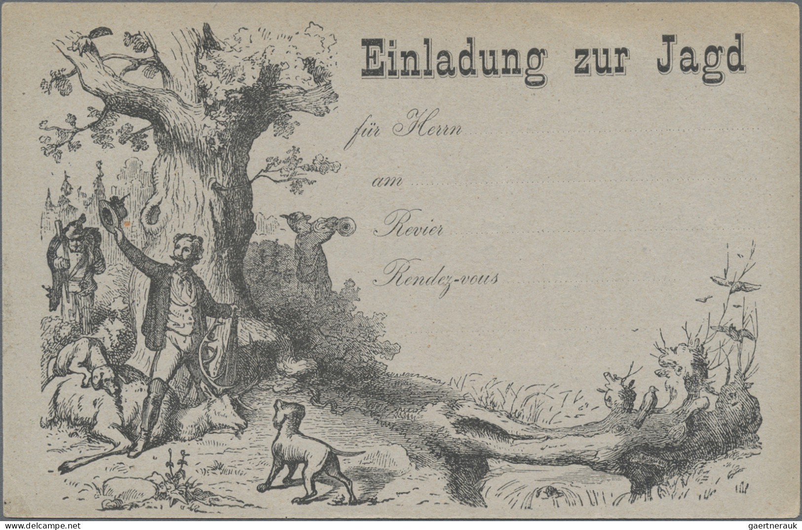 Thematics: Hunting: 1898, Zwei GSK Einladung Zur "Wald-Treibjagd" Oder Jagd", Ba - Sonstige