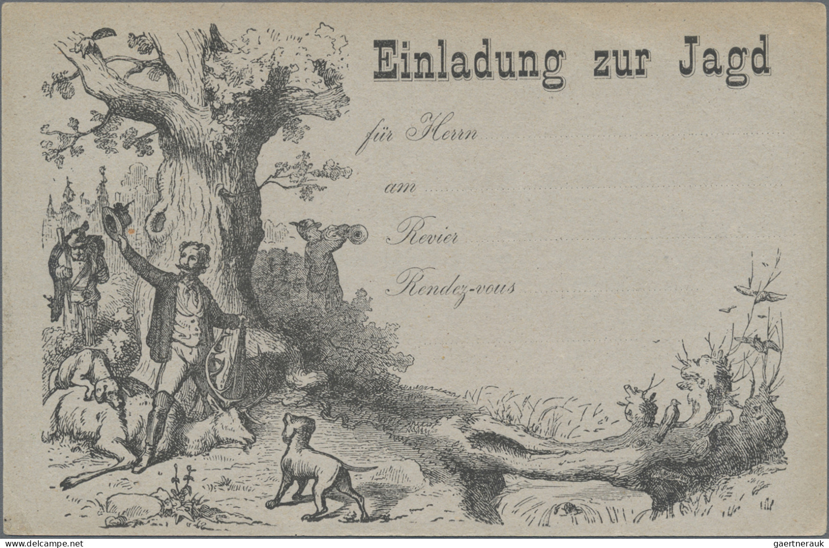 Thematics: Hunting: 1898, Zwei GSK Einladung Zur "Wald-Treibjagd" Oder Jagd", Ba - Autres