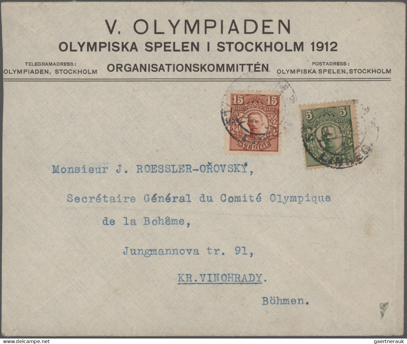 Thematics: Olympic Games: 1912, Olympic Games Stockholm, "V. OLYMPIADEN / OLYMPI - Sonstige & Ohne Zuordnung