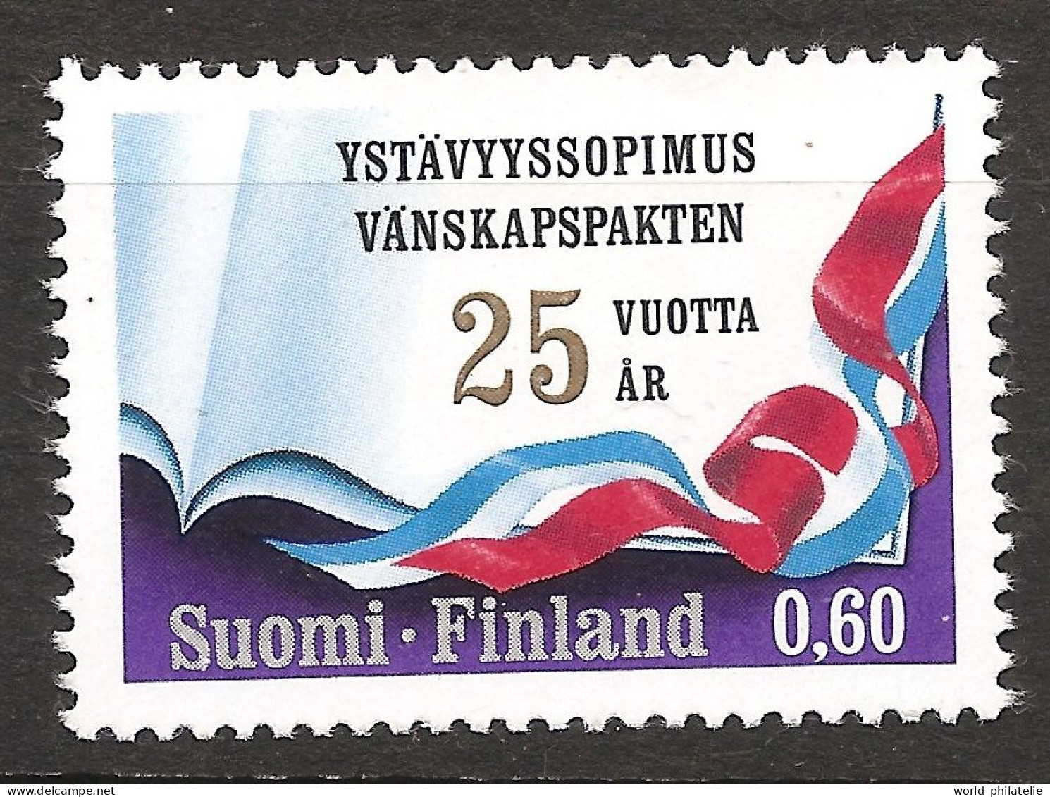 Finlande Finland 1973 N° 685 ** Traité D'amitié, Coopération, Assistance Mutuelle, URSS, Livre, Drapeau, Guerre Froide - Unused Stamps