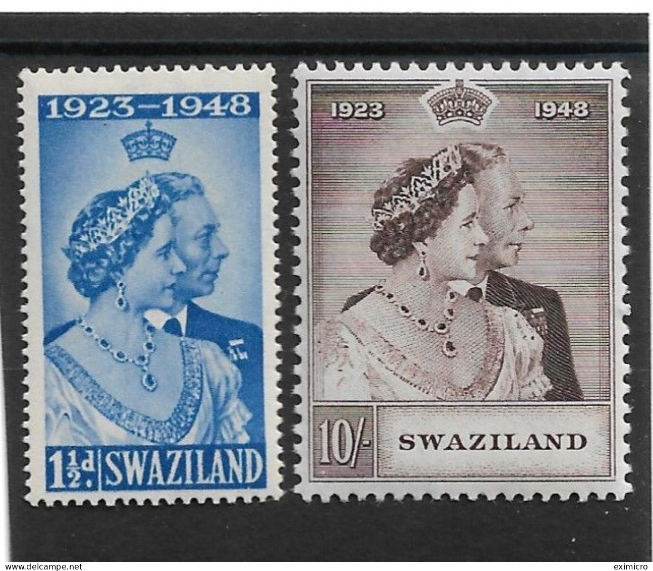 SWAZILAND 1948 SILVER WEDDING SET SG 46/47 LIGHTLY MOUNTED MINT Cat £40+ - Swaziland (...-1967)