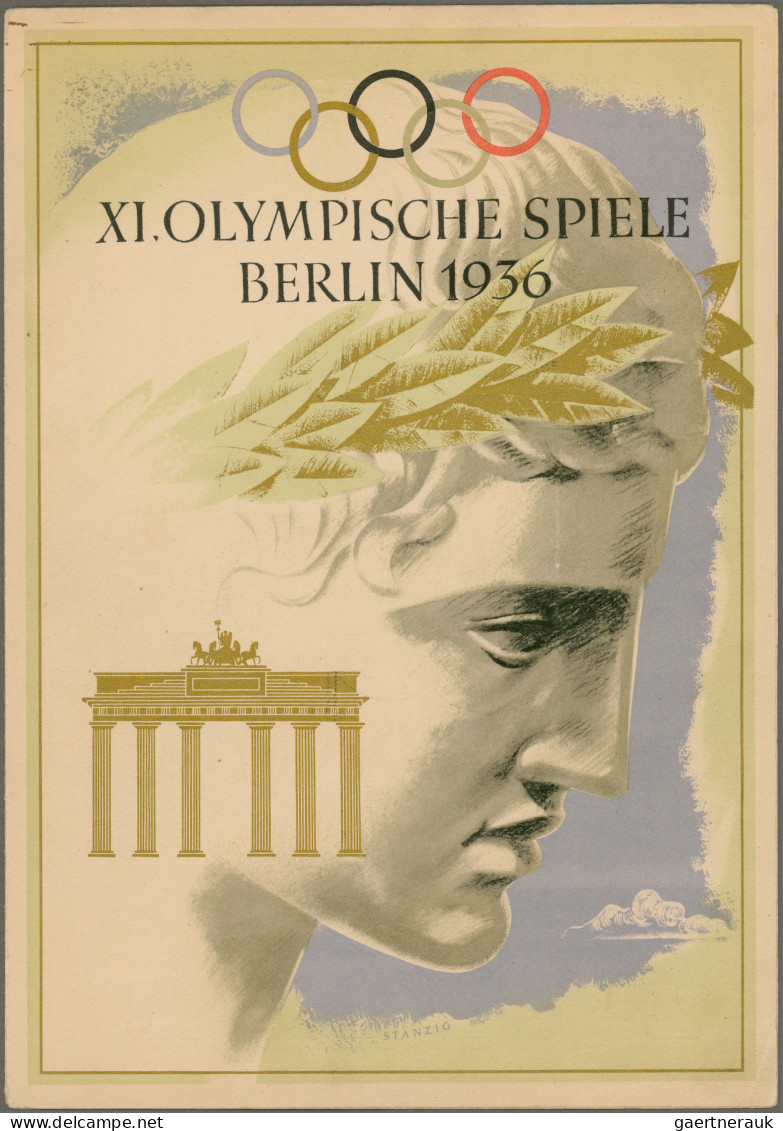 Thematics: Olympic Games: 1936, Schmuckblatt-Telegramm Der Deutschen Reichspost - Andere & Zonder Classificatie