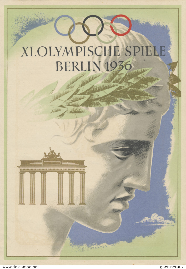 Thematics: Olympic Games: 1936, BERLIN, Schmuckblatt-Telegramm C 187 LX 13 "XI.O - Sonstige & Ohne Zuordnung