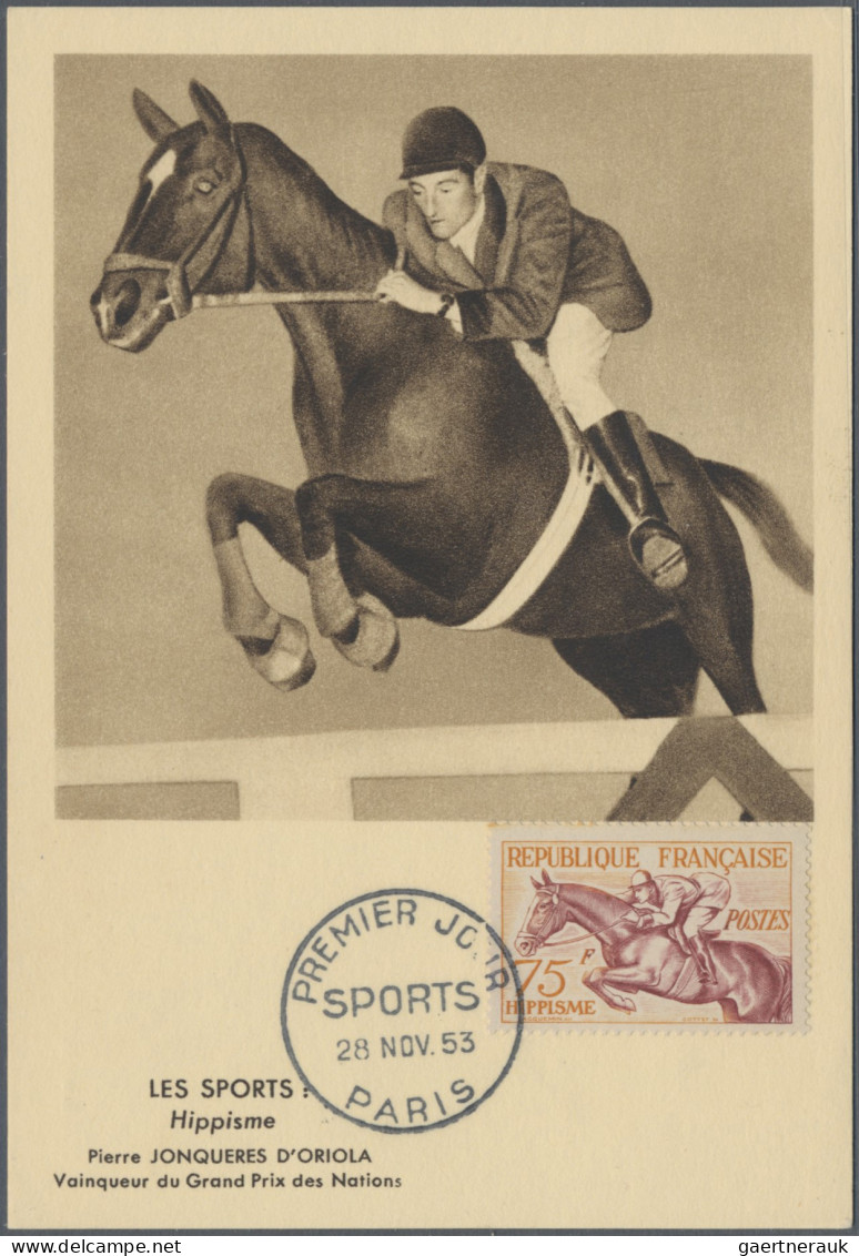 Thematics: Olympic Games: 1953, France. Olympic Winners / Sports On 6 Maximum Ca - Other & Unclassified