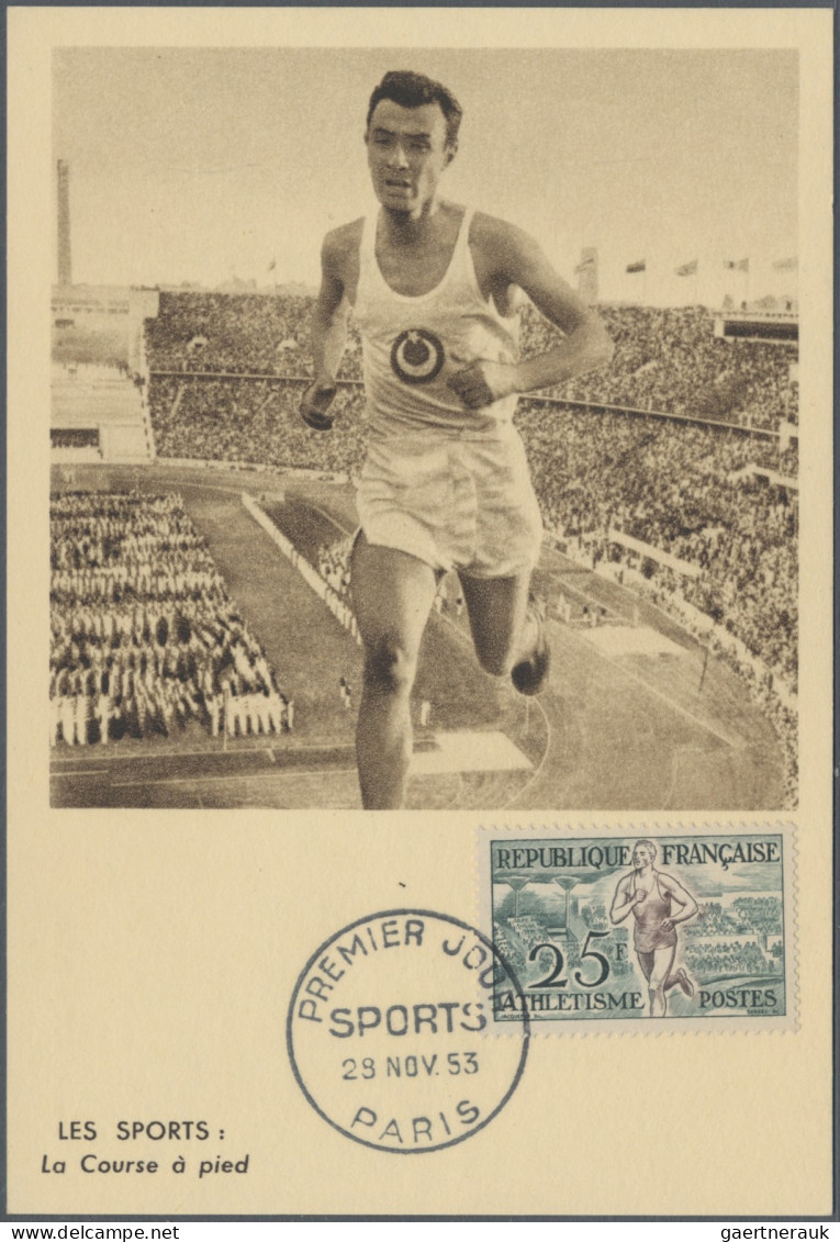 Thematics: Olympic Games: 1953, France. Olympic Winners / Sports On 6 Maximum Ca - Sonstige & Ohne Zuordnung
