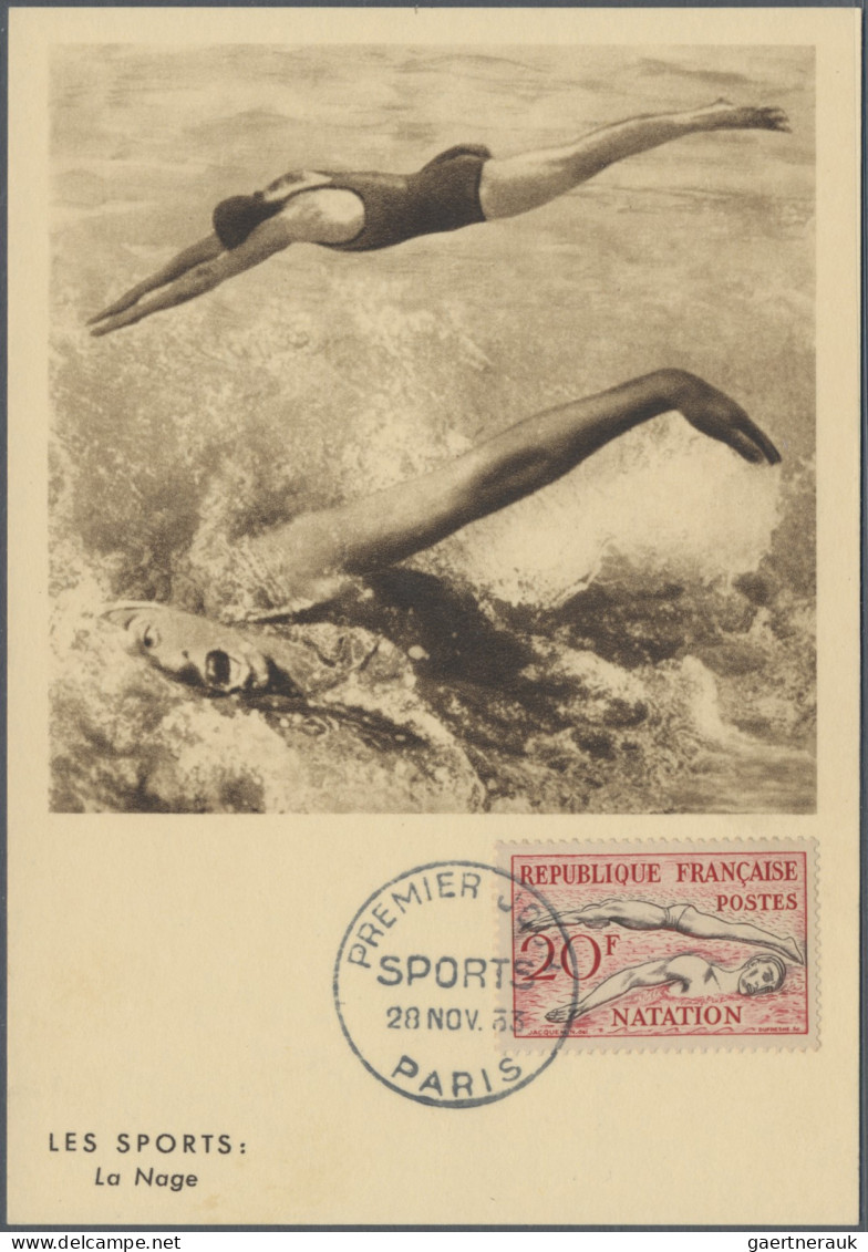 Thematics: Olympic Games: 1953, France. Olympic Winners / Sports On 6 Maximum Ca - Sonstige & Ohne Zuordnung