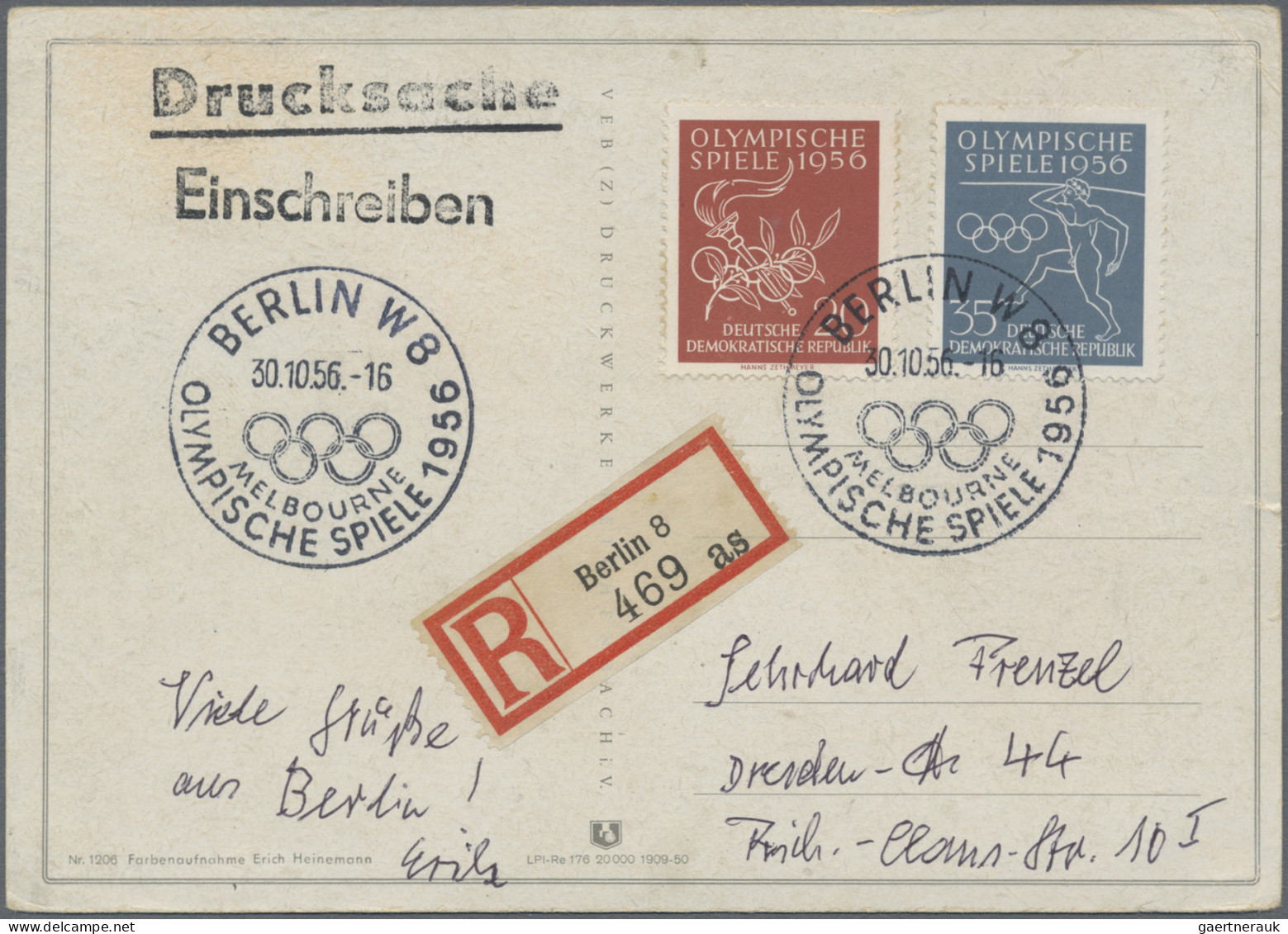 Thematics: Olympic Games: 1956. Melbourne Olympics. Lot Includes An Entry Ticket - Otros & Sin Clasificación