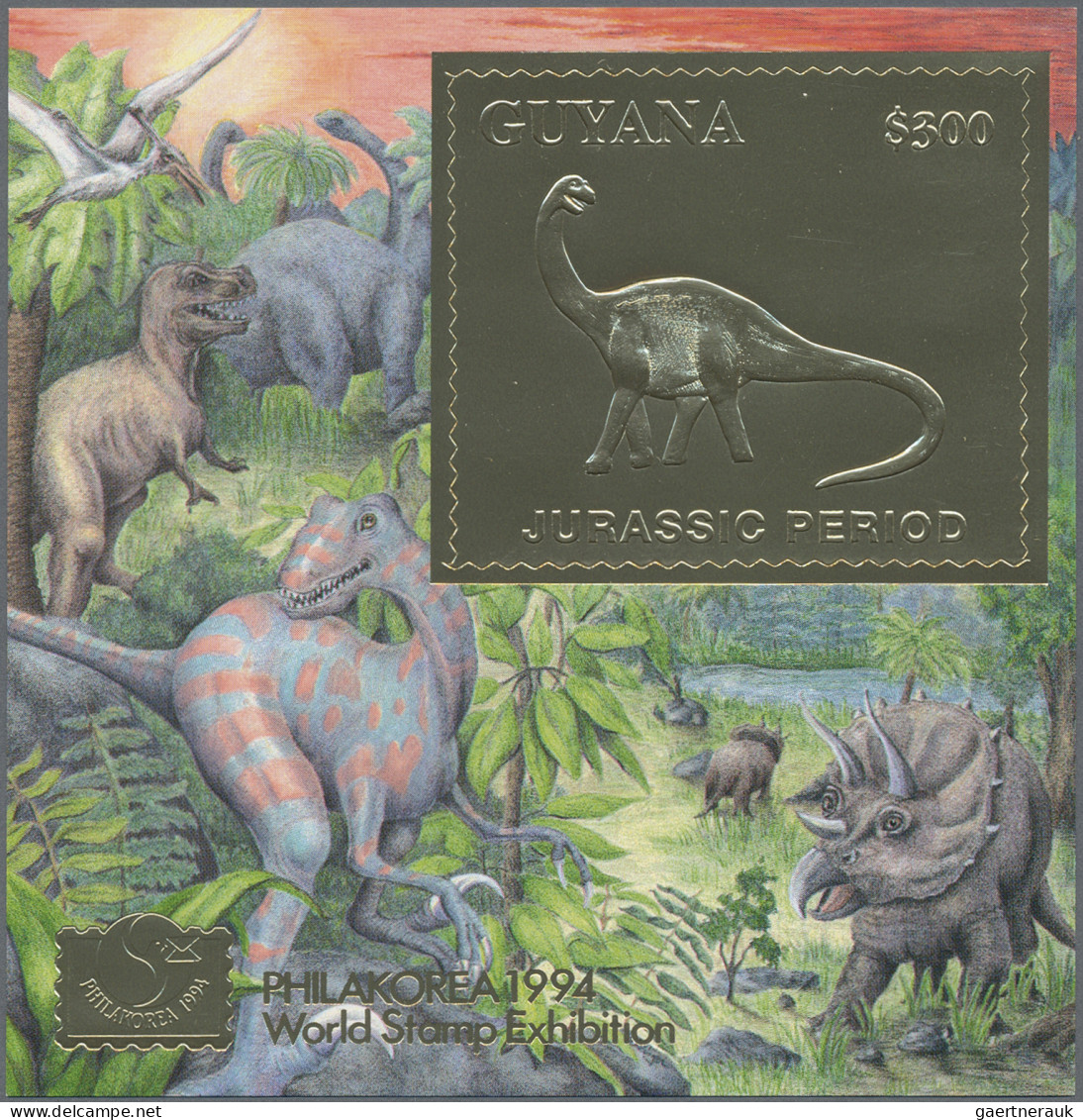 Thematics: Animals-dinosaur: 1994, International Stamp Exhibition Philakorea '94 - Prehistorics