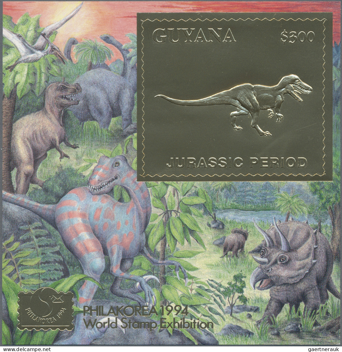 Thematics: Animals-dinosaur: 1994, International Stamp Exhibition Philakorea '94 - Vor- U. Frühgeschichte