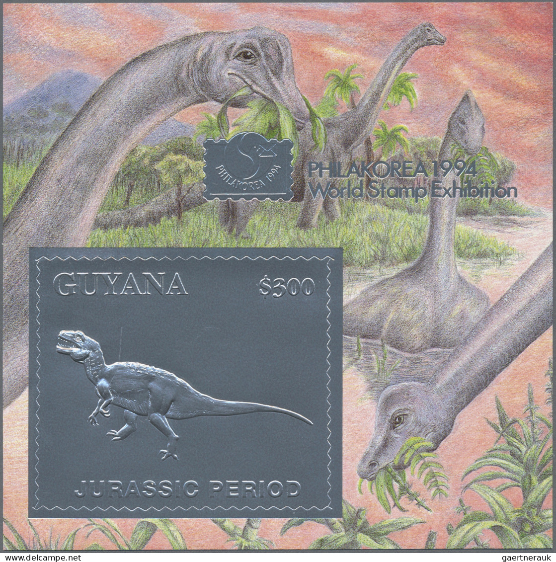 Thematics: animals-dinosaur: 1994, International Stamp Exhibition Philakorea '94