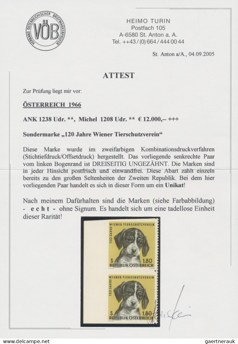 Thematics: Animals-dogs: 1966, 120 Jahre Wiener Tierschutzverein, Dreiseitig Ung - Hunde