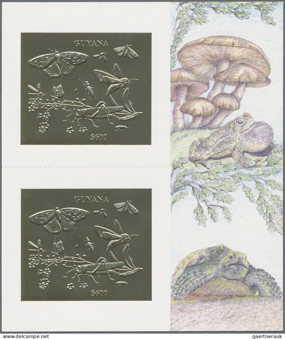 Thematics: Animals-insects: 1994, Fauna GOLD And SILVER Miniature Sheets Set Of - Otros & Sin Clasificación