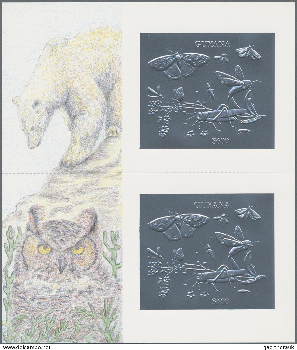 Thematics: animals-insects: 1994, Fauna GOLD and SILVER miniature sheets set of