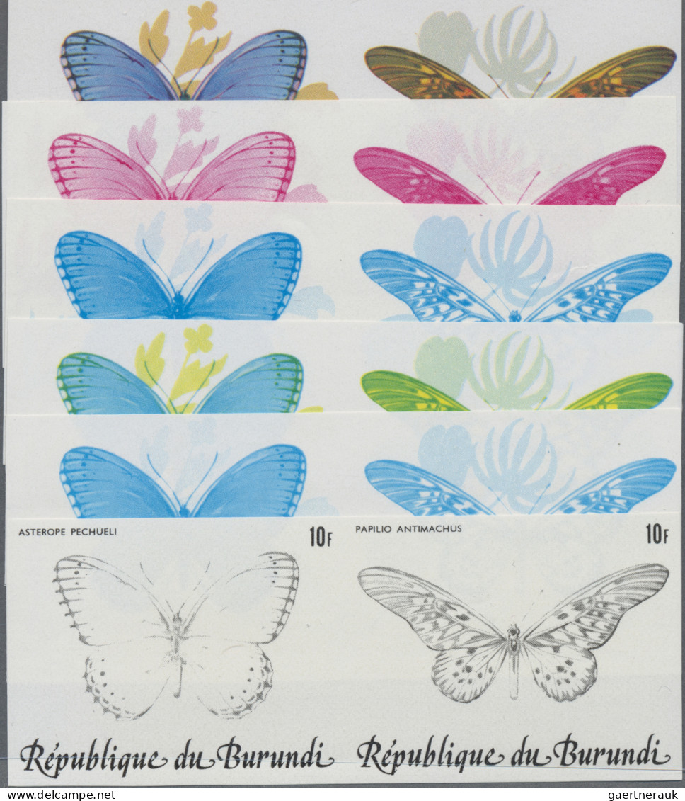 Thematics: Animals-butterflies: 1984, Burundi. Butterflies (Asterope Pechueli, P - Schmetterlinge