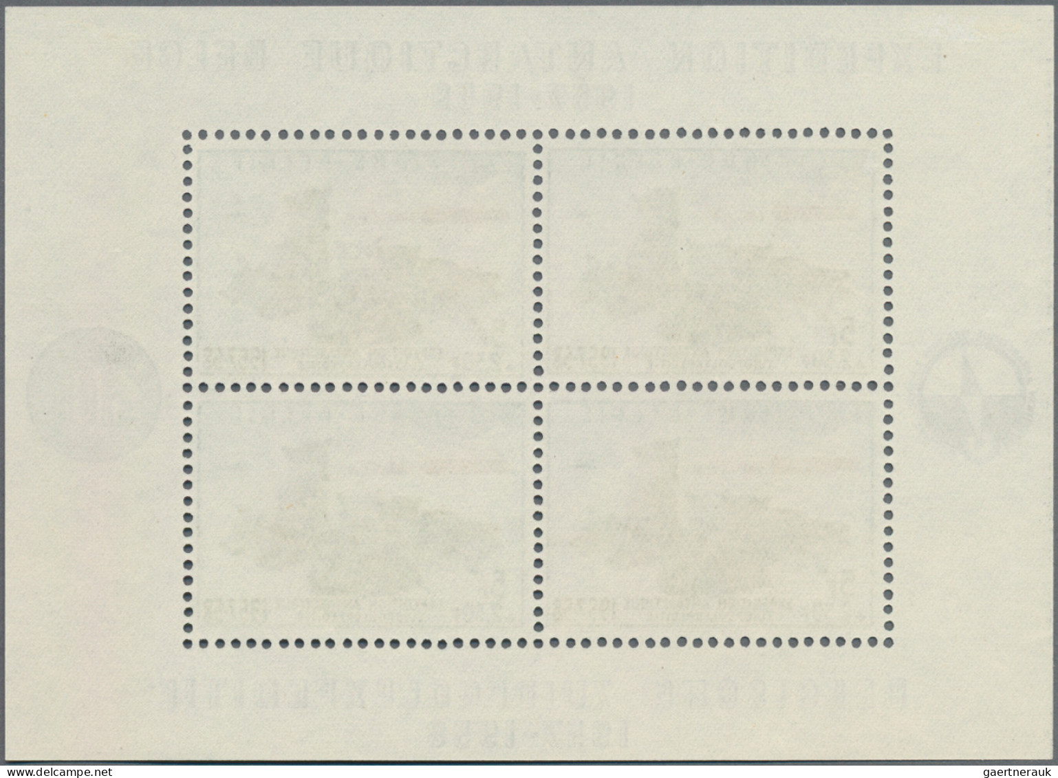 Belgium: 1957, Antarktis Block, 5 Stck., Mi 700,- - Nuevos