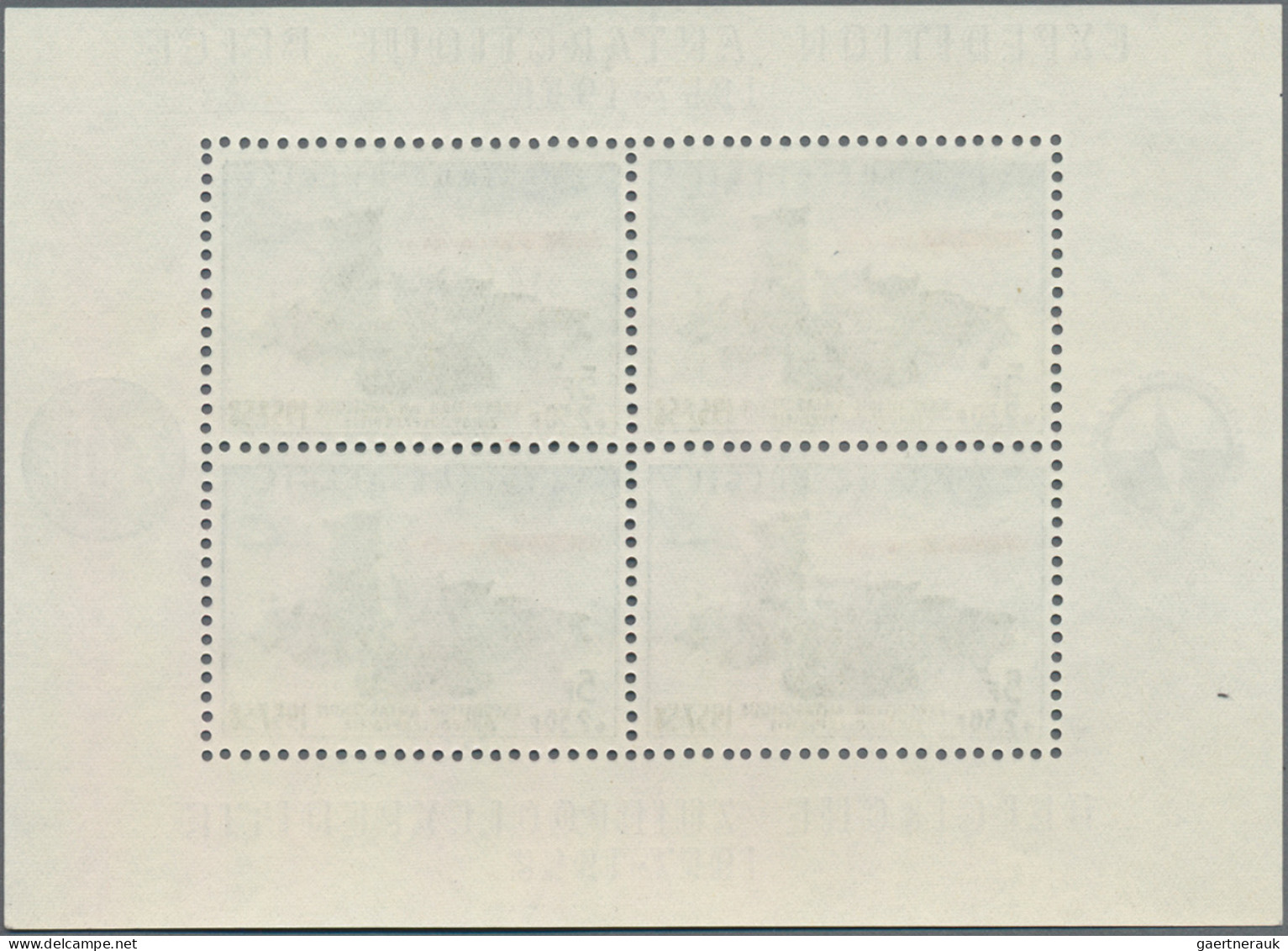 Belgium: 1957, Antarktis Block, 5 Stck., Mi 700,-