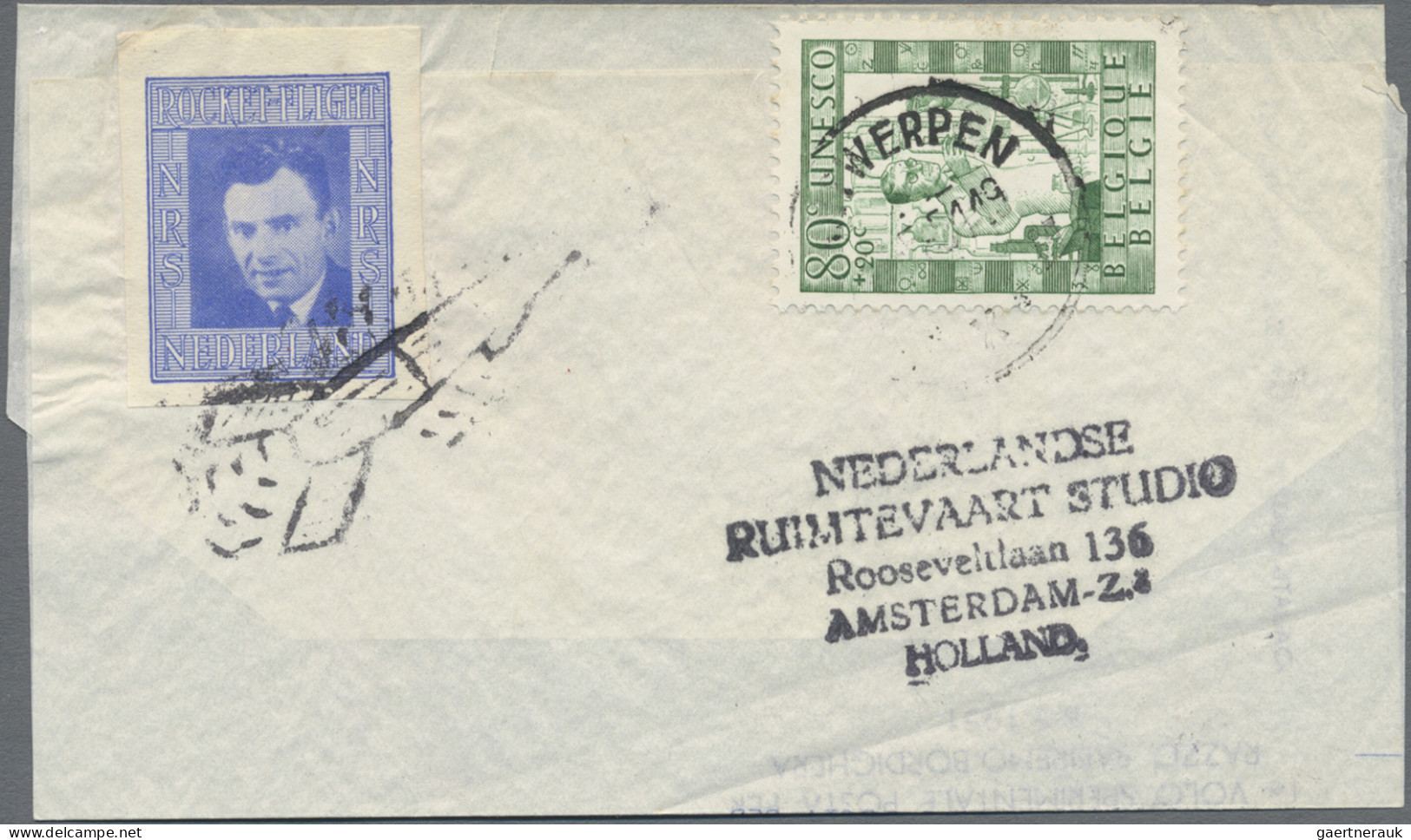 Belgium - Specialities: 1951, De Bruijn Rocket Flight With Blue Vignette And Mai - Andere